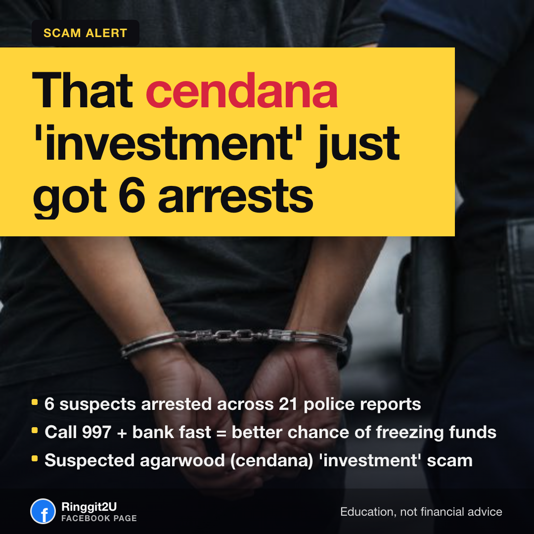Police officers at a Malaysian police station investigating an agarwood investment scam