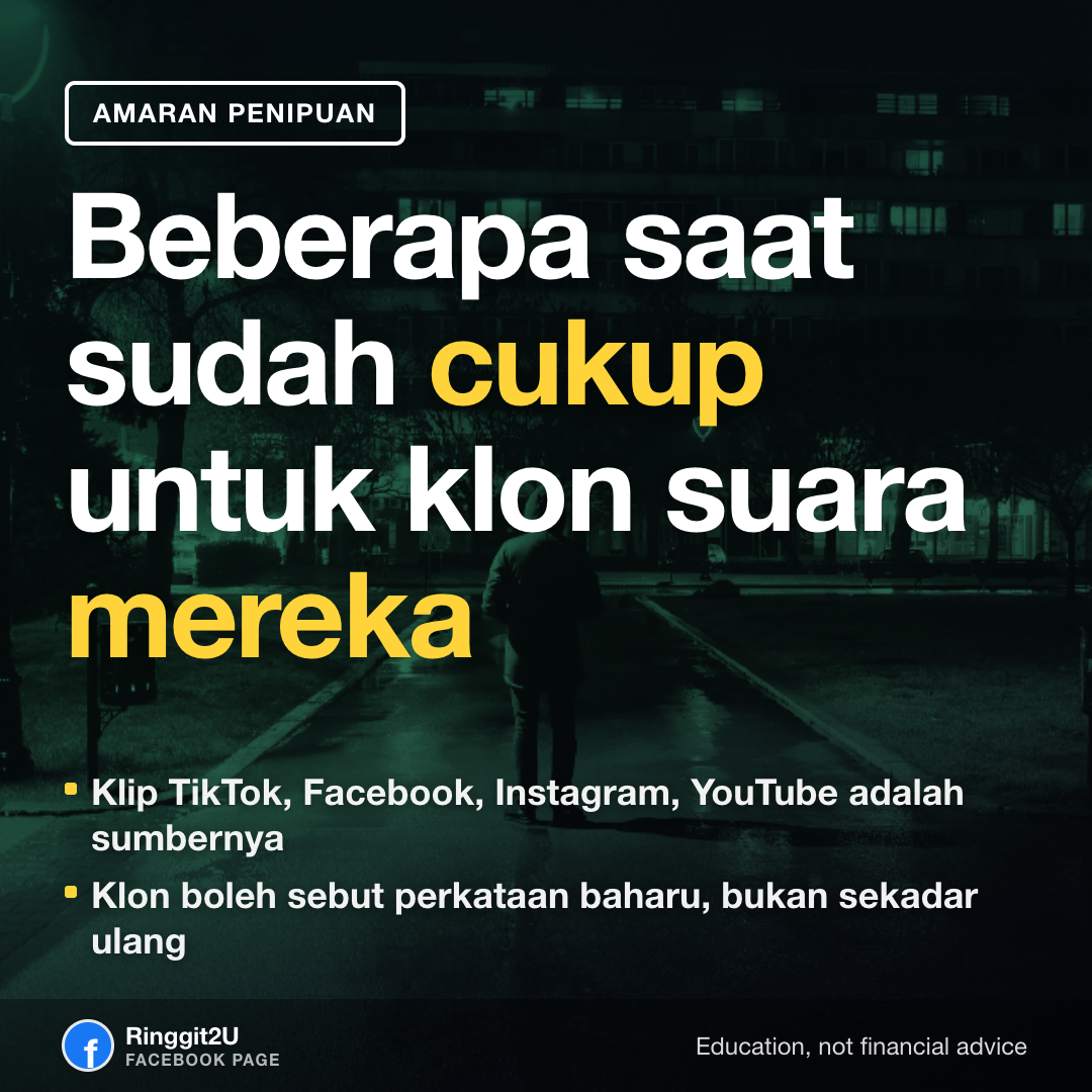 Seorang individu memegang telefon di bilik gelap, memandang skrin dengan wajah bimbang