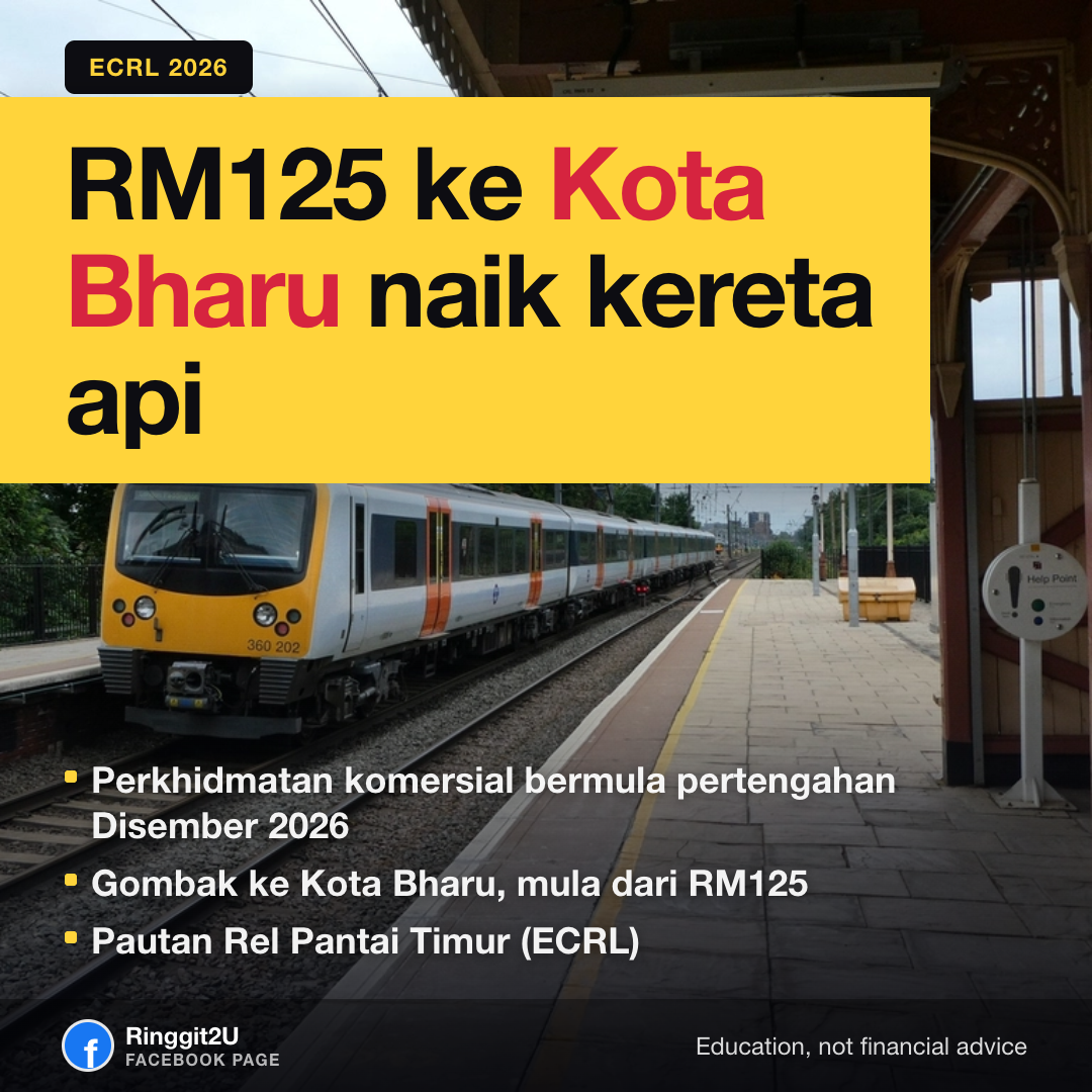 Kereta api East Coast Rail Link di platform stesen di Malaysia