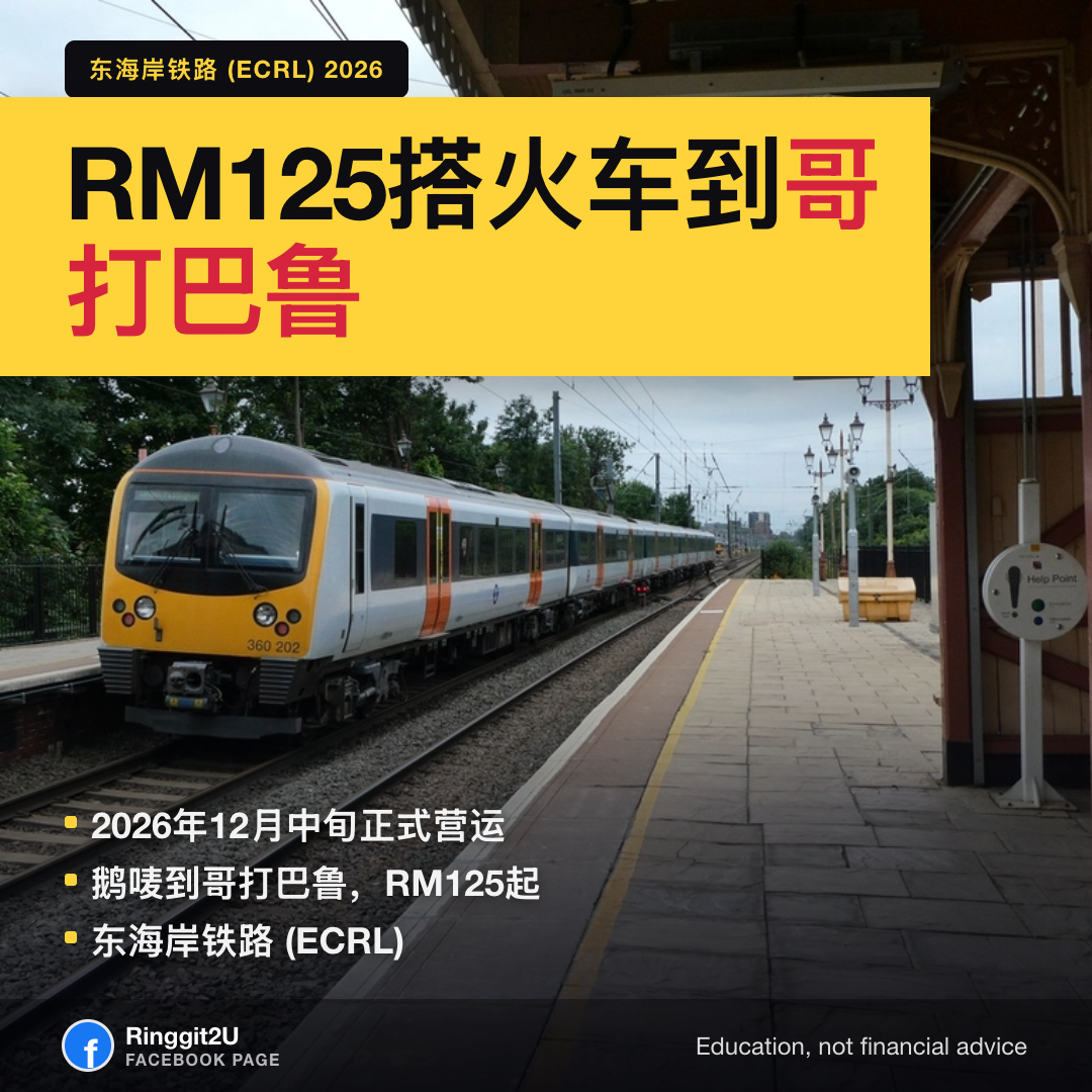马来西亚东海岸铁路列车停靠在车站月台