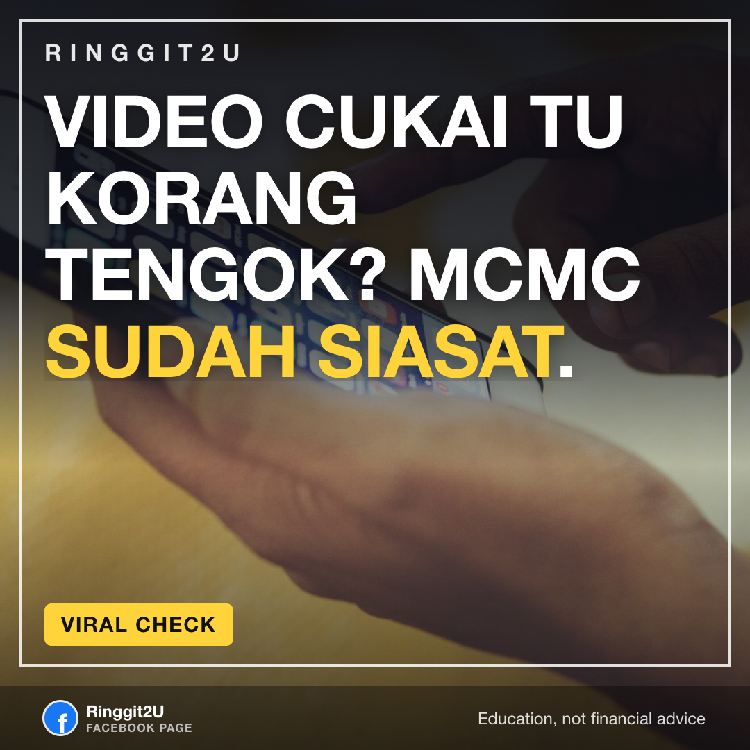 Telefon menunjukkan video viral di sebelah slip gaji cetak, menggambarkan jurang antara dakwaan cukai di internet dan angka rasmi