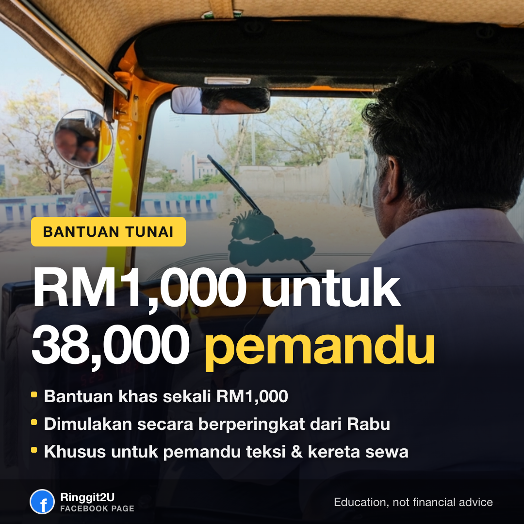 Pemandu teksi di pam petrol, bantuan sekali guna RM1,000 untuk 38,000 pemandu