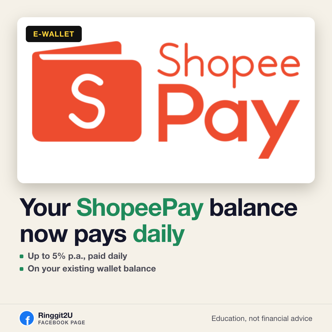 Phone screen showing a digital e-wallet balance with a small daily interest credit highlighted